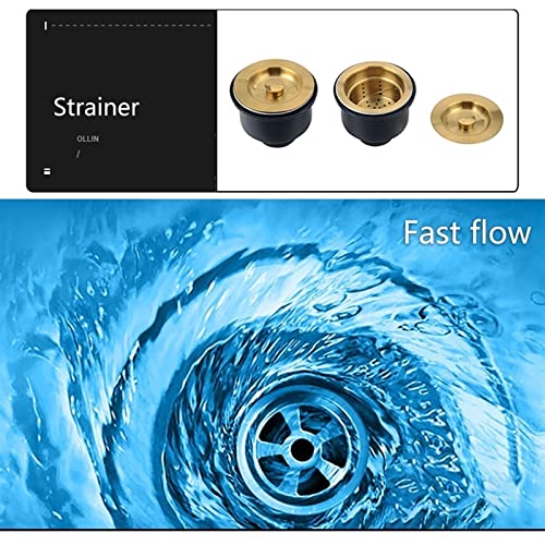 Évier à cuve simple compact rond doré pour éviter les éclaboussures