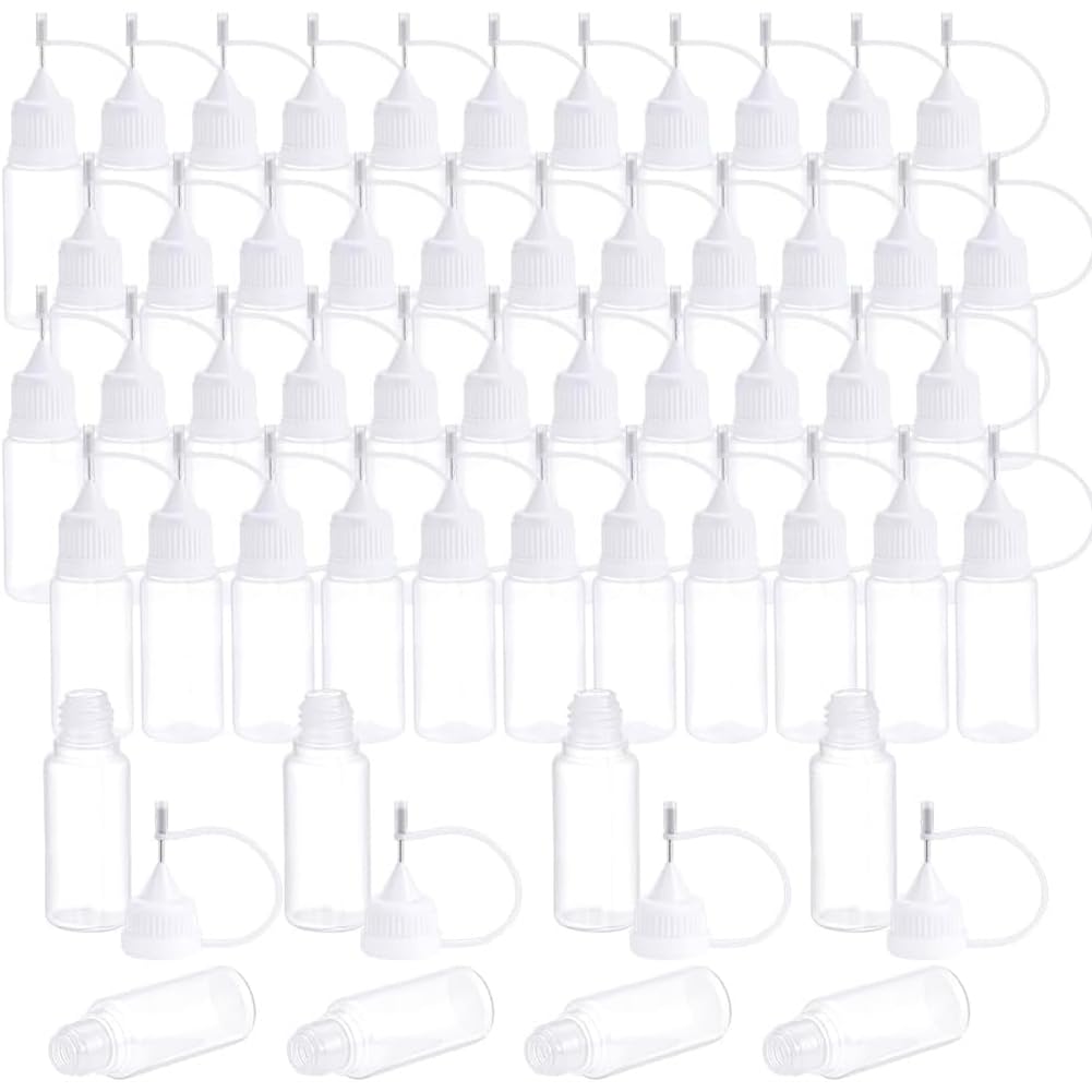 IJSDNVJNDX For Liquid Oil Quilling 100Pcs Tip Applicator Bottles with 10Ml/0.34 Oz Clear Plastic Squeeze Bottles Glue Applicators