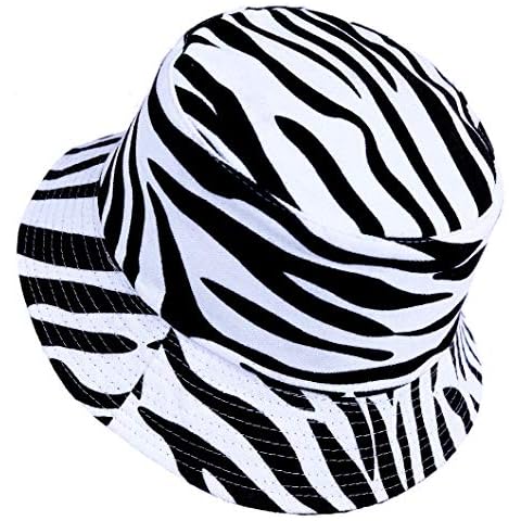 Unisex Bucket Hats Trendy Summer Travel Beach Outdoor Sun Hat Fisherman Cap, Bk-zebra, M Cover