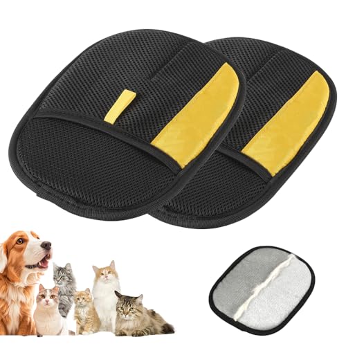 Pet Hair Removal Glove for Cats & Dogs 2025 New Pet Hair Remover Electrostatic Gloves Pet Hair Remover Glove for Couch Furniture Carpet Curtain Washable Reusable Animal Fur Removal Tool (2PCS)