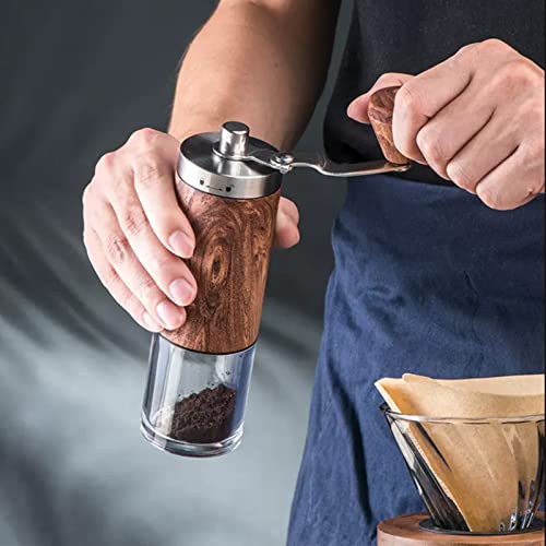 Manual Coffee Grinder with Adjustable Bean Grind Size - Hand Coffee Grinder with Hand Crank Mill - Ideal for Fresh Espresso at Home, in The Office, or for Travelling