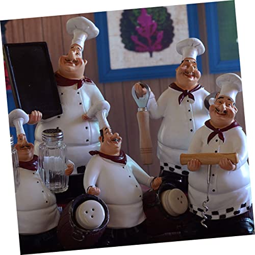 Figurine de bureau chef cuisinier et sculpture décorative de table rétro - 6