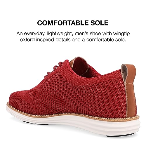 Vance Co. Mens Ezra Wide Width Tru Comfort Foam Knit Wingtip Dress Shoe Red 8.5 Wide MENS US3