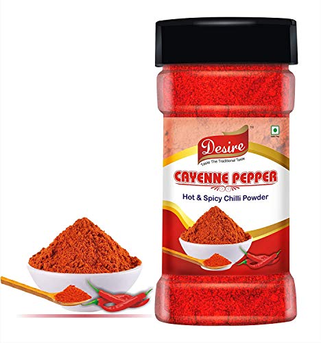 Image of Desire Cayenne Pepper Powder 200g - Hot & Spicy Chili Powder, Perfect for Cooking, Seasoning, and Adding Heat to Dishes | 100% Pure and Natural | No Additives | Pack of 2