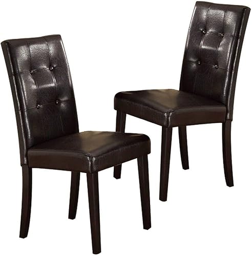 Juego de 2 sillas de comedor para habitación, mesa y asiento de cocina, modernas sillas de comedor estilo Parson tapizadas de piel sintética, estilo