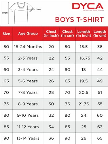 Image of DYCA by Bodycare Boy Round Neck Half Sleeves T-Shirt, Cotton Solid Tshirt, Regular Fit Casual Wear T Shirt