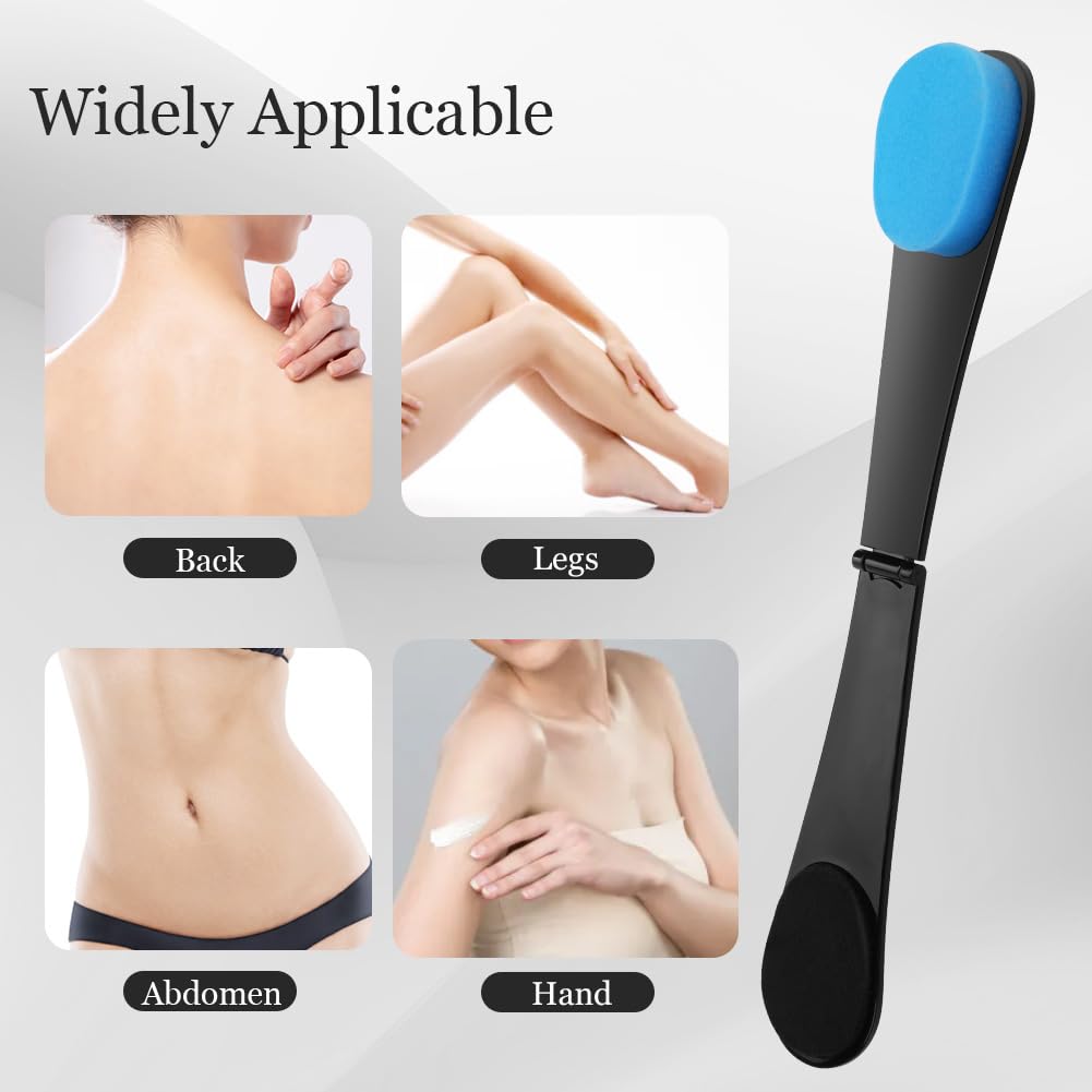 LOPHE Back Applicator, Spazzola per la Schiena per Crema Abbronzante con Doppia Testa, Applicatore Crema Schiena da Abbronzante Corpo, Create Abbronzante Naturale(Blu)
