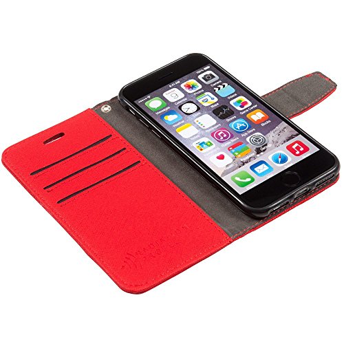 SafeSleeve Anti Radiation RFID iPhone Case: iPhone 8 Plus, iPhone 7 Plus and iPhone 6 Plus ELF & RF Blocking Identity Theft Protection Wallet (Red) - Thumbnail 2
