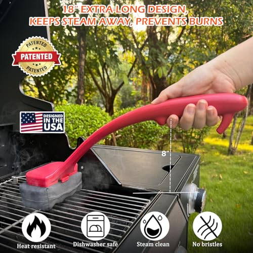 Image of Bristle Free Grill Brush for Outdoor Grill, Safe Non-Metal BBQ Grill Cleaner for Outdoor Grills & Griddles, Heat Resistant Grill Cleaning Brush Fit Weber Blackstone Traeger, Gift for Men Dad
