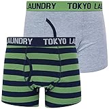 Photo Gallery samein (2 pack) striped boxer shorts set in green eyes/light grey marl - tokyo laundry - s Photo Gallery samein (2 pack) striped boxer shorts set in green eyes/light grey marl - tokyo laundry - s