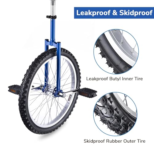 Image of AW 16 /18 /20 /24 Inch Wheel Outdoor Unicycle Adjustable Seat Exercise Bicycle | Fit Adults Kids Outdoor Sports Fitness Exercise, Various colors For Choice