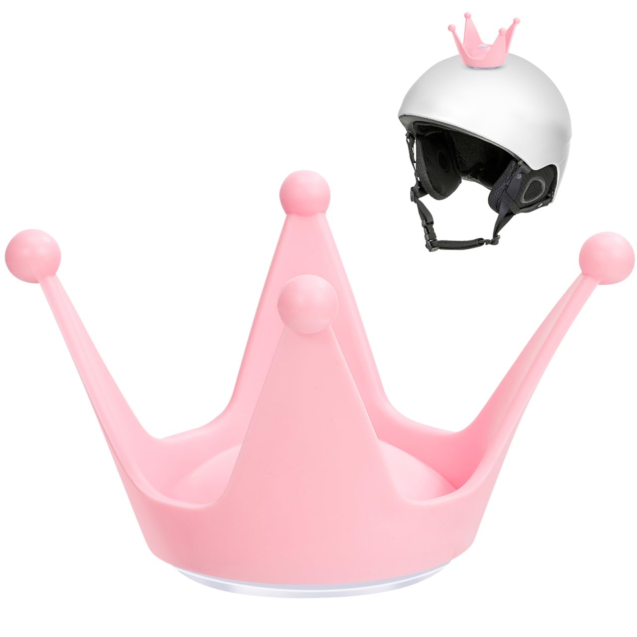 Veemoon Silicone Helmet Crown Suction Cup, DIY Helmet Decoration Hard Hat Decorative Accessories for Ski Motor Motorcycle Bike 3D Sucker Sticker (Pink)