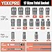 YEKEPRO Deep Well Bolt Extractor Set, 21pcs Impact Stripped Bolt Extractor & Nut Remover Tool, Easy Twist Socket, for Removing Damaged, Frozen, Rusted, Rounded-Off Bolts, Nuts & Screws, Cr-Mo | T38320