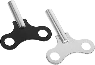 Mikikit 2Pcs Steel Clock Winding Key Tool for Professional Repair