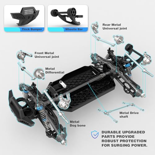 Image of Hosim 1:10 Brushless RC Cars for Adults & Boys, 60+ KMH Big Remote Control Car, 4WD Off Road Monster Truck, 40+ Min Play Waterproof All-Terrain RC Truck, Hobby Grade Electric Toy Vehicle Gift