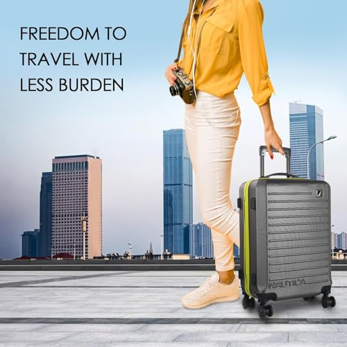 Image of Nautica Trolley Luggage Bag 20 inches - Lightweight | ABS Hardshell Material|Trolley with 4 Spinner Wheels and Resetable Combination Lock | Unisex | Small Cabin Trolley Bag for Men & Women, Grey