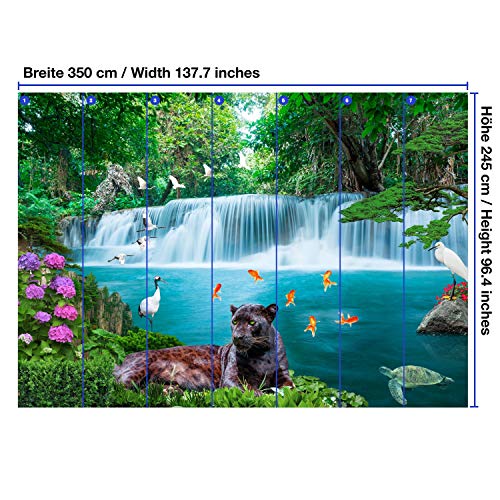 Wandmotiv24 Foto Murale Giungla cascata XL 350 x
