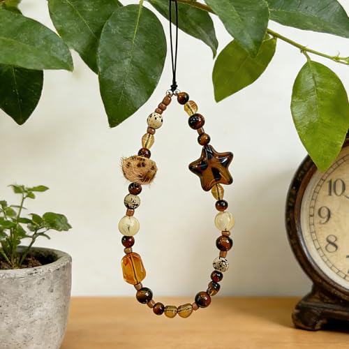 Image of Cute Beaded Camera Wrist Strap for Phone, Digital Camera Charm Lanyard, Pearl Beaded Chain for Bag Keychain Gift