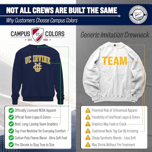 Image of NCAA College Sweatshirt Fleece Crewneck Pullover for Men and Women | Officially licensed NCAA college gameday crewneck pullover - 9 oz fleece lined sweatshirt with arch and logo design