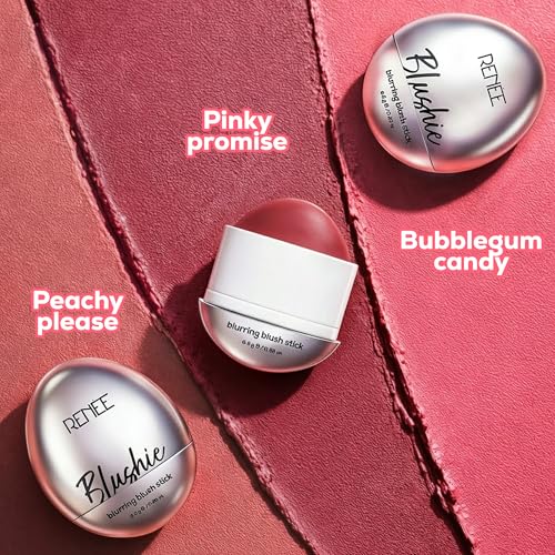 Image of RENEE Blushie Blurring Blush Stick | Buildable Formula With Soft-Focus Matte Finish | Lightweight, Long-Lasting, Easily Blendable | With Hyaluronic Acid, Peptides & Vitamin E - Pinkie Promise | 6.5g