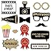 Fully Assembled Hollywood Photo Booth Props - Set of 30 - Black Gold Red Selfie Signs - Movie Night Themed Party Supplies & Decorations - Cute Oscars Designs with Real Glitter - Did We Mention No DIY
