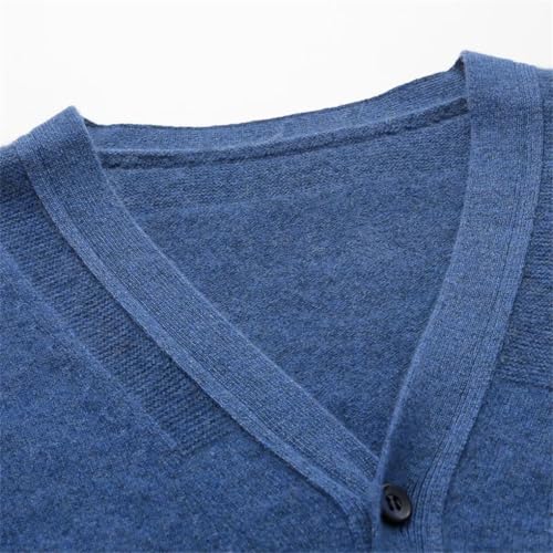 Men's Cashmere Cardigan V-Neck Weater Men's Loose Solid Color Knit Casual Sweater Top3