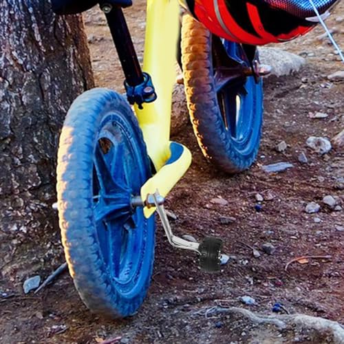 Ruedas de Entrenamiento para Bicicleta, Ruedas Auxiliares Estabilizadoras Universales de Acero Aleado con Timbre, para Niños, Color Negro miniatura 7