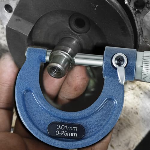 AccuGrapha Bügelmessschraube Satz 4 Stück, Messgenauigkeit 0,01 mm, Außendurchmesser Mikrometer Stahl mit 25 mm, 50 mm Kalibrierstange, Messbereich 0-25 mm 25-50 mm 50-75 mm 75-100 mm