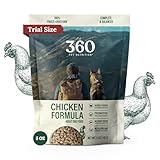 360 Pet Nutrition Freeze-Dried Raw Dog Food – Chicken Recipe with Liver & Organs, High Protein, Omega-3s, Fruits, Veggies & Superfoods, Grain-Free, No Fillers, 5 oz – Made in USA