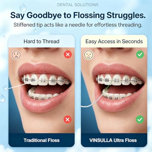 Image of VINSULLA 3-in-1 Orthodontic Dental Floss for Braces & Implants