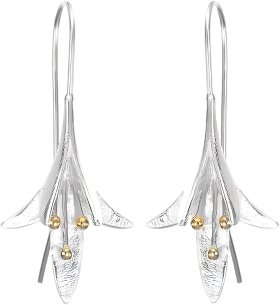 Long Flower Earrings for Women Design Lovely Girls Statement Jewelry Pendientes Plata-default