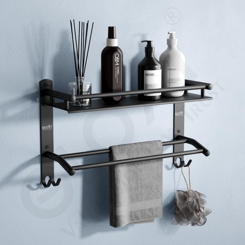 See full amazon price history chart for GLOXY Black Matte Finish Stainless Steel 1 Layer Shelf with Towel Holder Rod for Bathroom with Chrome Finish Multipurpose Shelf Wall Mount for Bathroom Accessories GLOXY Black Matte Finish Stainless Steel 1 Layer Shelf with Towel Holder Rod for Bathroom with Chrome Finish Multipurpose Shelf Wall Mount for Bathroom Accessories (B0CTQB629N) Amazon Price History, Amazon Price Tracker