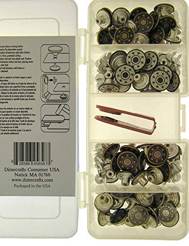 Popular Bachelor Strars Jean Buttons, 64 Set with Tool (C)