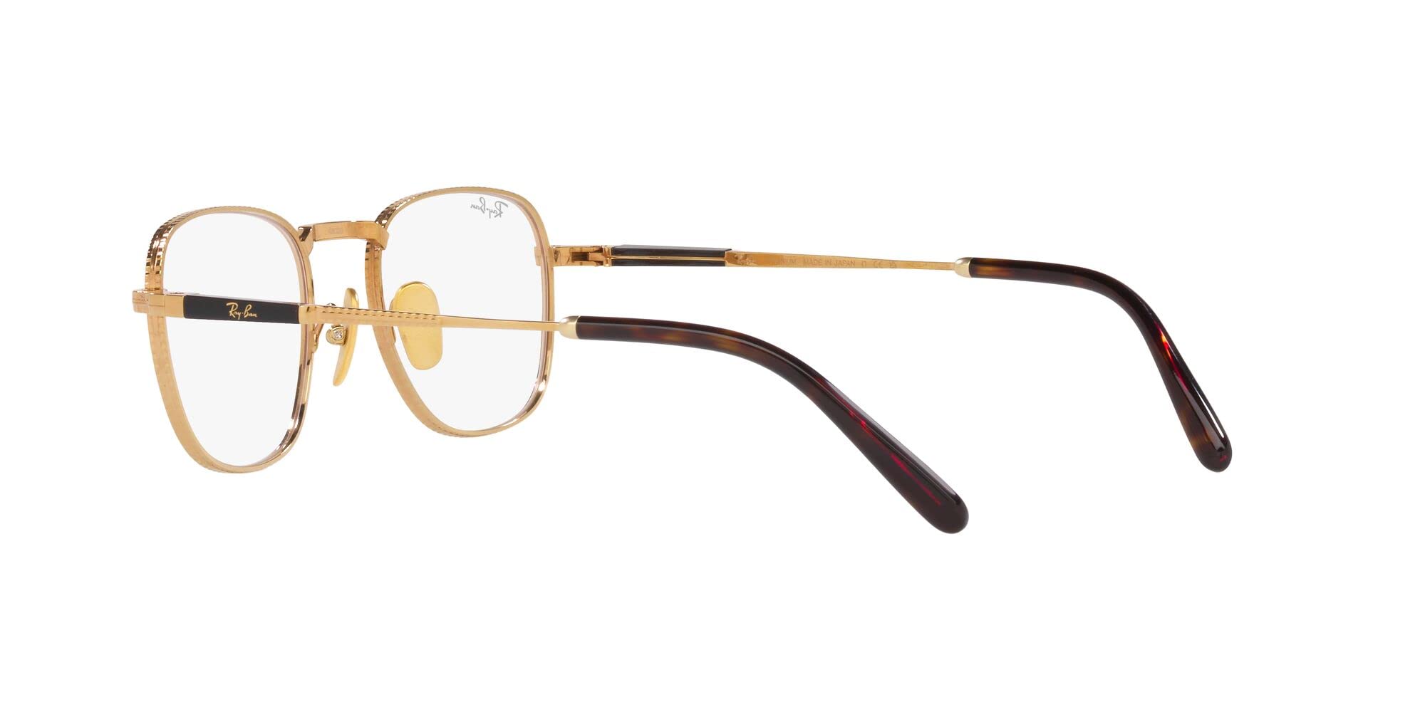 Ray-Ban Rx8258v Frank Titan kwadratowe okulary na receptę, Złota/demonstracyjna obiektyw, 48 mm