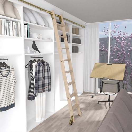 Meadow Lane 107 inch Maple Library Ladder Kit
