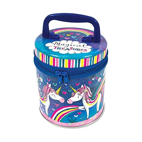 Rachel Ellen Designs Zipped Girl's Storage Tin - Magical Treasures Unicorn Design Cover