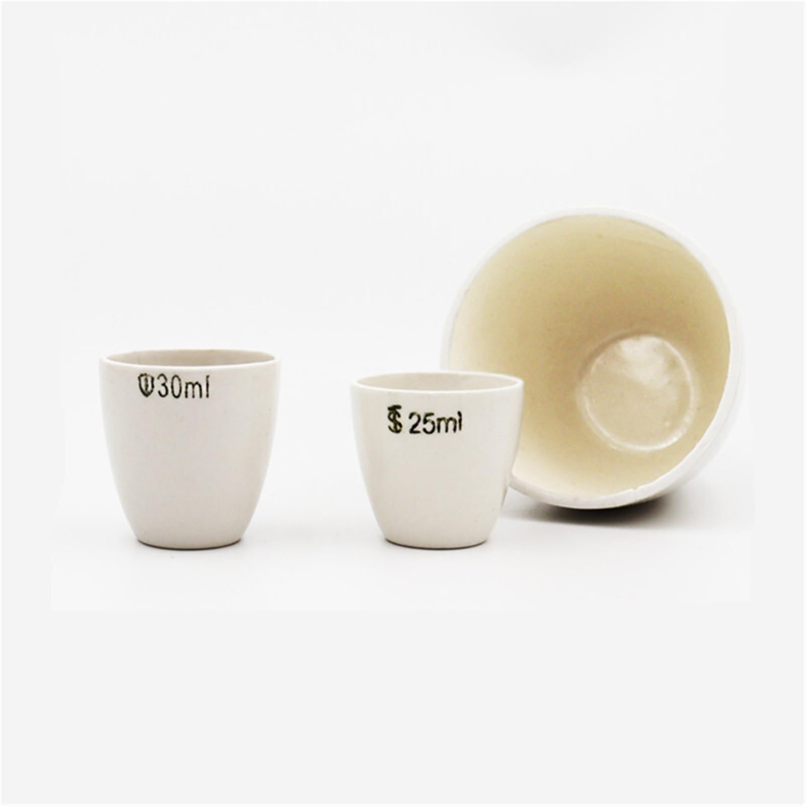 Tutte le dimensioni disponibili da 5 ml a 300 ml Crogiolo in porcellana da laboratorio 1/2/5/10 pezzi Crogiolo in ceramica con coperchio for esperimenti di laboratorio scolastico(15ml 10pcs)