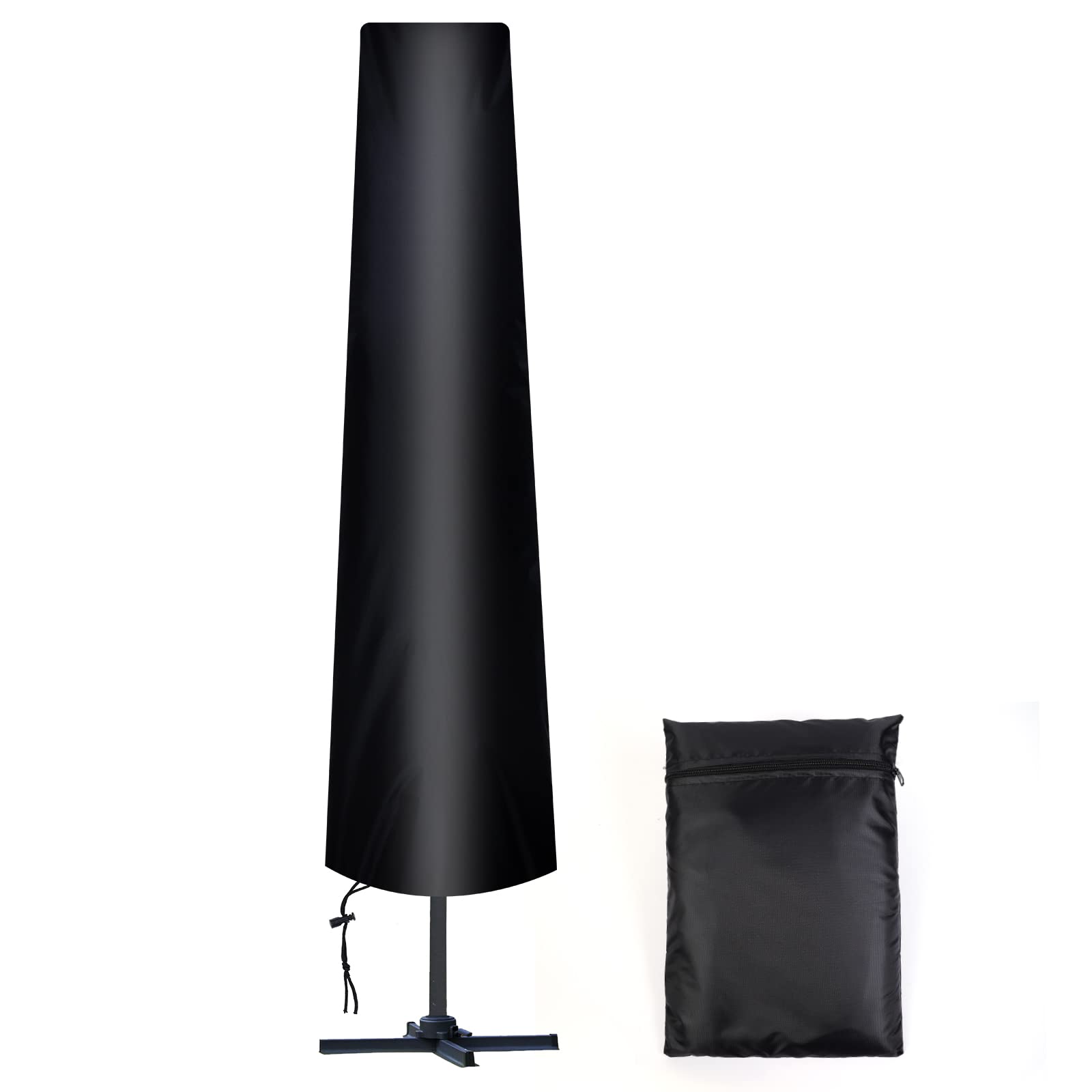 AiQInu Funda Sombrilla para Ø300 cm, 210D Oxford Fabric Funda para Sombrilla de Playa Negra con bolsa de almacenamiento, Resistente a la Intemperie, Resistente a los Rayos UV, Resistente a La niev