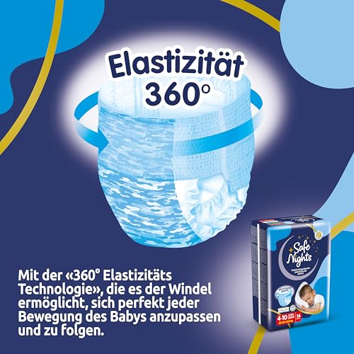 Babylino Safe Nights Boy, Höschen für die Nacht, für Kinder von 4-7 jahren ( 17 - 30 kg), 14 Stück