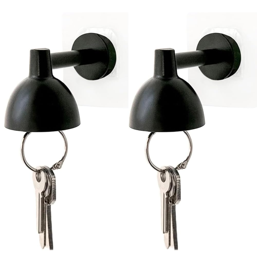 Magnetic Key Holder Wall Mounted Self Adhesive Magnetic Modern Key Holder for Wall Metal Wall Mount Hook for Keys Decorative Coat Rack Lamp Shape Metal Key Rack Key Hanger - (Pack of 2)-image-22
