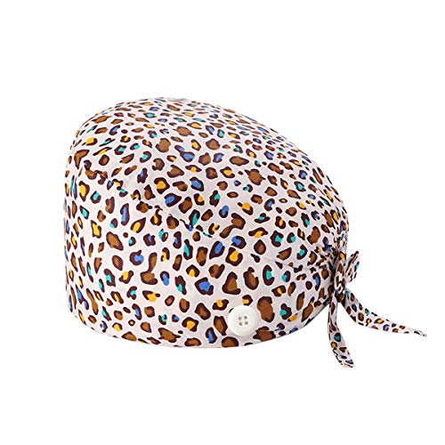 Huuflyty Adjustable Working Caps, Bouffant Hats, Working Caps with Buttons for Women Men Nurse Working Caps for Women (HT02-3colors) - Thumbnail 4