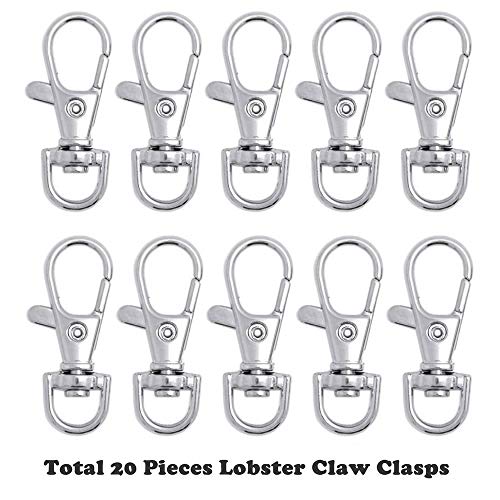 Bronagrand 100 Pieces Metal Swivel Lanyard Snap Hook With Key Rings And D Rings Bulk(Small Size) #TOP2