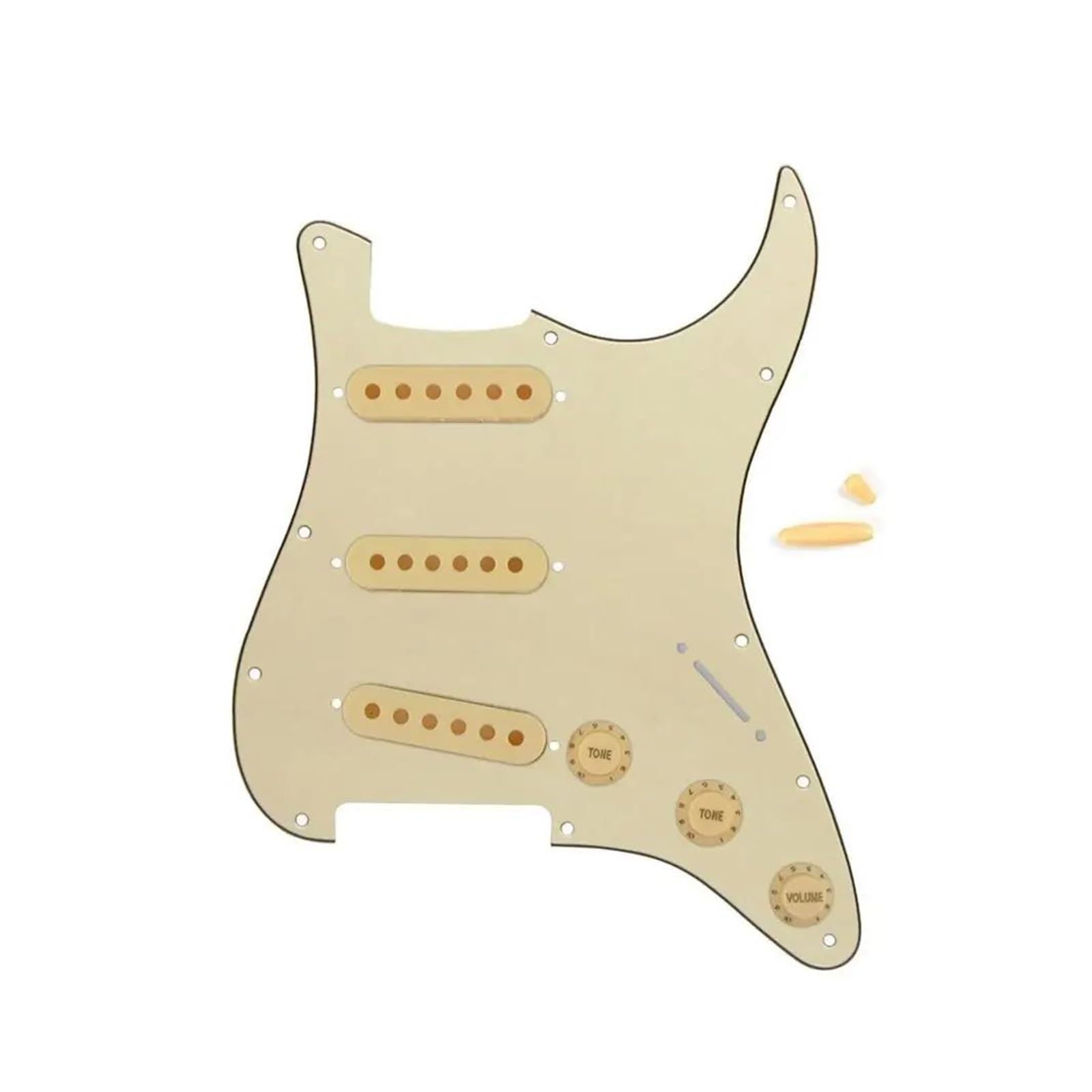maskownica do gitary elektrycznej Zestaw 11 otworów ST SSS Guitar Pickguard Plate Cream 3Ply & Single Coil Pickup Covers 2T1V Control Knobs Guitar Parts(Closed Pickup Covers)