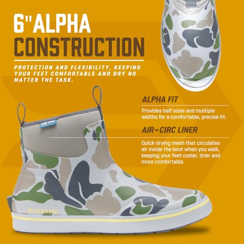 Image of LaCrosse Alpha Deck Boot 6-Inch - Waterproof Shoes for Men - Slip-Resistant Outsole & Deck Boots for Men - Quick-Dry Air-Circ Lining & Fishing Shoes