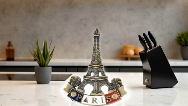 Set 2 imanes 3D metal Torre Eiffel París refrigerador miniatura 7
