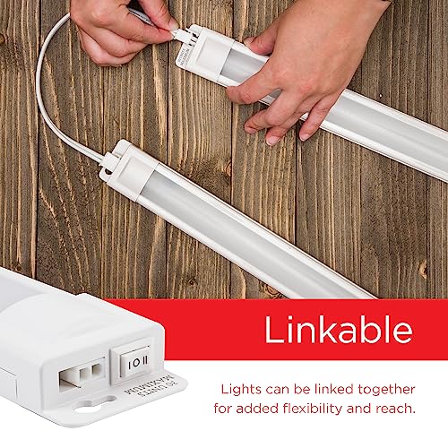 Image of UltraPro 18 Inch Plug in Under Cabinet Light with Soft White 2700K Light | 575 Lumens, Soft White 2700K, Dimmable Under Cabinet Lighting for Kitchen, ETL Listed
