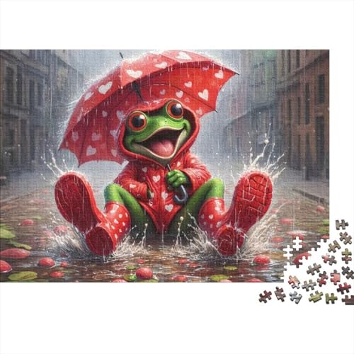 Puzzle de 1000 piezas de rana en escena callejera ideal para noches de juego en familia