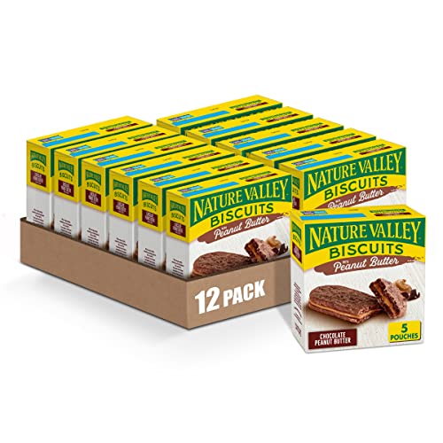 Image of Nature Valley Biscuit Sandwiches, Chocolate Peanut Butter Snacks, 5 ct, 6.75 OZ (Pack of 12)