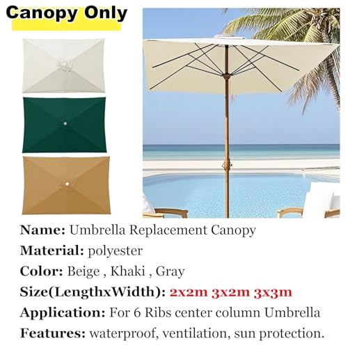 Lona rota: use este toldo de repuesto para sombrilla exterior de 3x3 m impermeable y gris 3