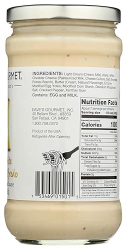 Miniatura 2 de Dave's Gourmet Salsa de Pasta Alfredo Cheddar Blanco Envejecido - 6 Tarros
